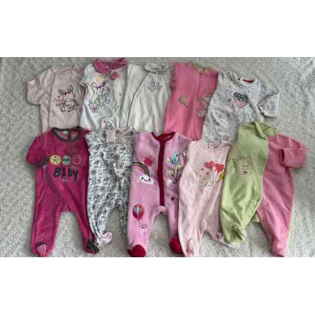 lot de 10 pyjamas Automne/hiver 3 mois