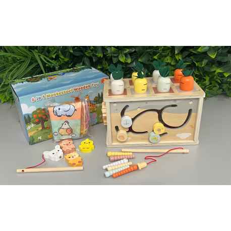 Jeu en bois 6 en 1 multi activités Neuf