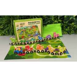 Train des Dinosaures en bois NEUF