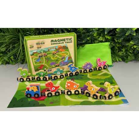 Train des Dinosaures en bois NEUF