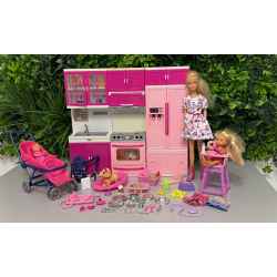 Set Poupées + Cuisine électronique