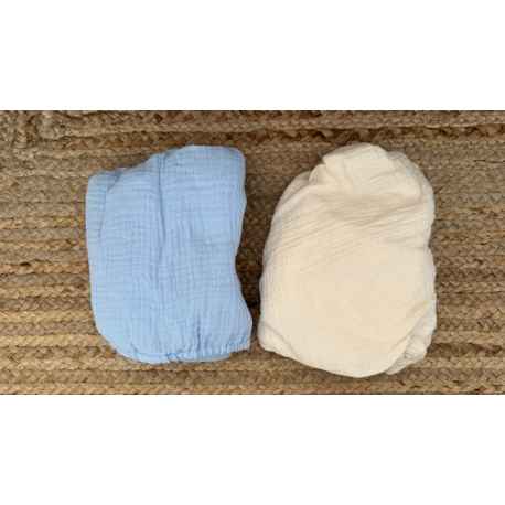 2 Draps housse pour couffins Neufs