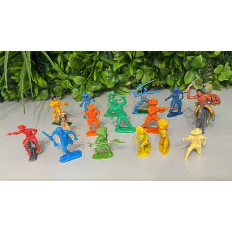 Lot de 19 Cowboys et Indiens